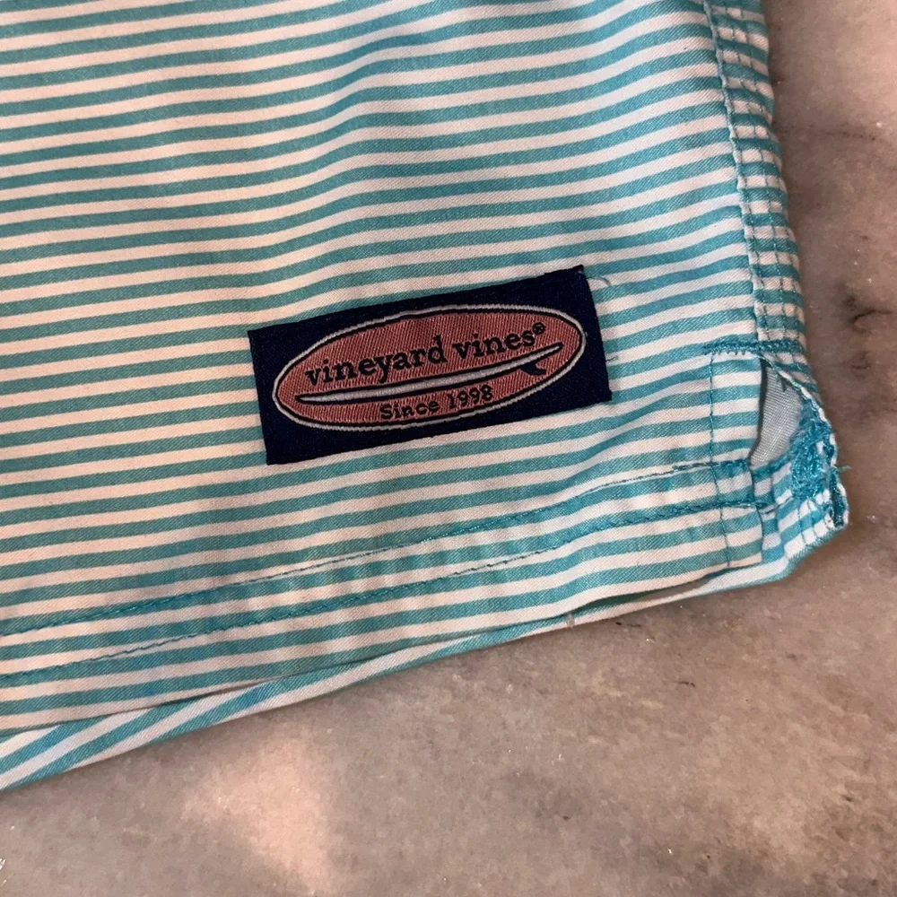 Vineyard Vines Size Large Men's Striped Swim Shorts - Blue‎